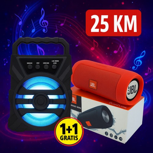 Bluetooth zvučnik sa LED svetlom 1+1 GRATIS 